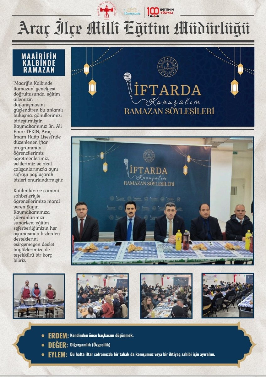 aracmem's tweet photo. Araç 'ta Ramazan Gazetesi Çıktı...
🌙 Maarif’in Kalbinde Ramazan Yazıyooorrr...

Araç 'ta Ramazan Gazetesi: https://t.co/6CXt54idmp

@hasangumus78 @MeftunDalli @kastamonumem @meb_dhgm @omurfatih https://t.co/kYBIH79vmS