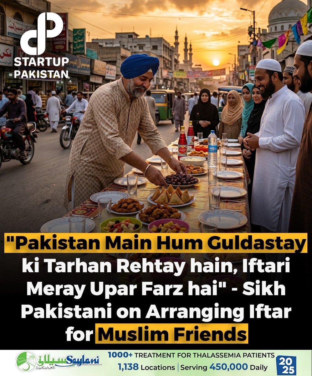 A Sikh Pakistani says, “In Pakistan, we live like a bouquet of flowers, and hosting iftar is my duty,” arranging iftar for his Muslim friends to promote unity, friendship, and interfaith harmony.

Website: saylani.org/st-ramadan
Contact: +923111729526

Disclaimer: This post is