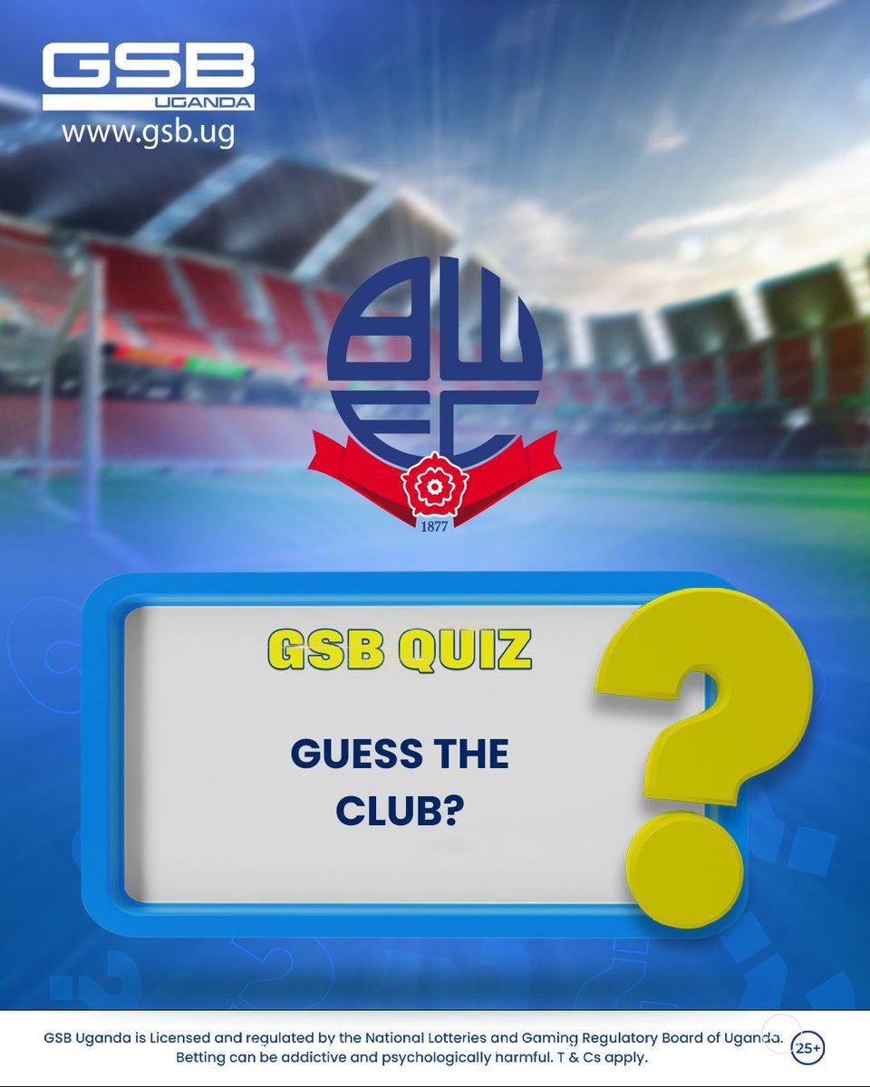 𝐆𝐒𝐁 𝐐𝐔𝐈𝐙:
Without wasting Data and Time, Guess this marvellous Club. 🤔
Over 𝟯𝟬 𝗹𝘂𝗰𝗸𝘆 𝗽𝘂𝗻𝘁𝗲𝗿𝘀 stand a chance to win, each receiving 𝟰,𝟬𝟬𝟬 𝗨𝗚𝗫 in Free Bets. Share, Like, Tag Two, and Comment with your GSB ID. The winners will be announced on Wednesday,