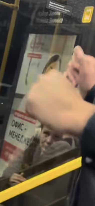 Kempie26's tweet photo. @Irelands_Eyez @GoldingBF Just a quick one, the video popped up on my feed again this morning. The announcement is definitely Russian and you said it’s an audio overlay. But check out the advertisement on the bus stop, that’s definitely not in Dublin. Unless they read Russian now? https://t.co/i5VgbezYZ8
