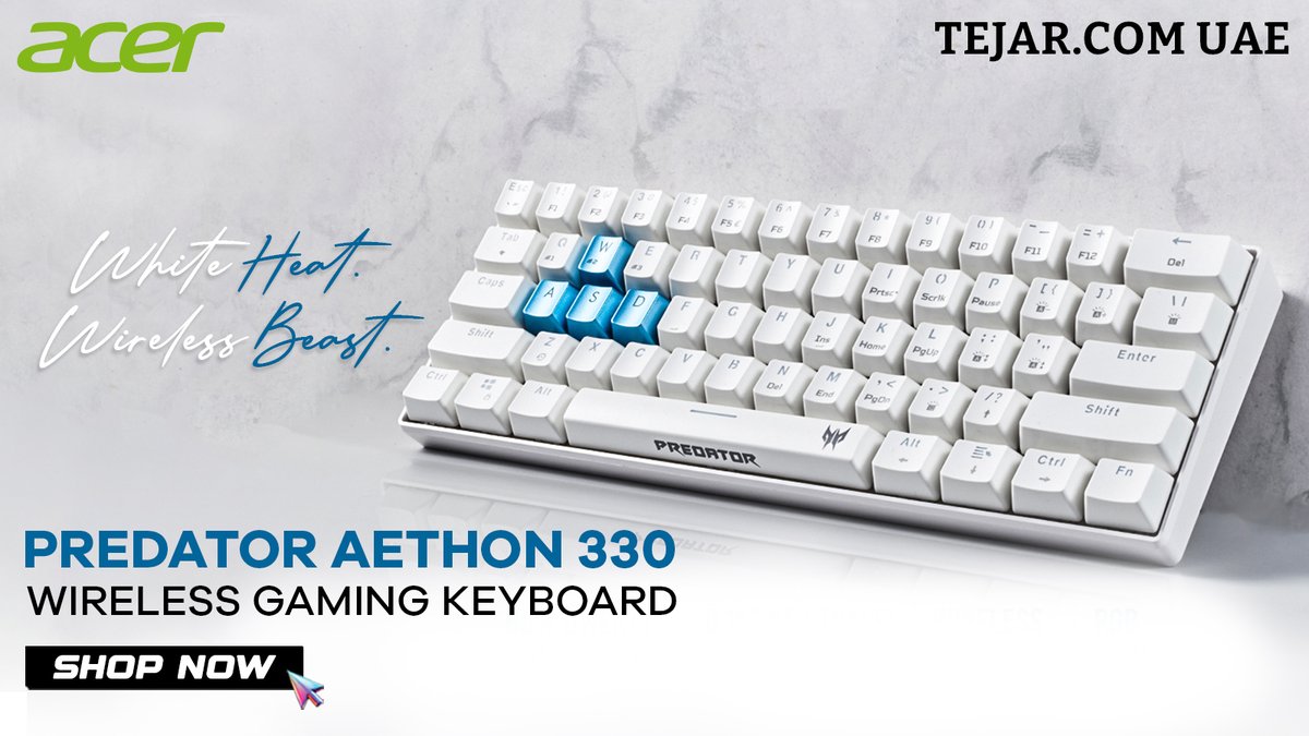 TejarUAE's tweet image. Level up your gameplay with the Acer Predator Aethon 330 Gaming Keyboard 🎮🔥
Fast, responsive keys, durable build, and a bold Predator design — built for gamers who play to win.
Now available for Tejar.
#Tejar #AcerPredator #GamingKeyboard #PCGaming #GamersPakistan #GamingSetup