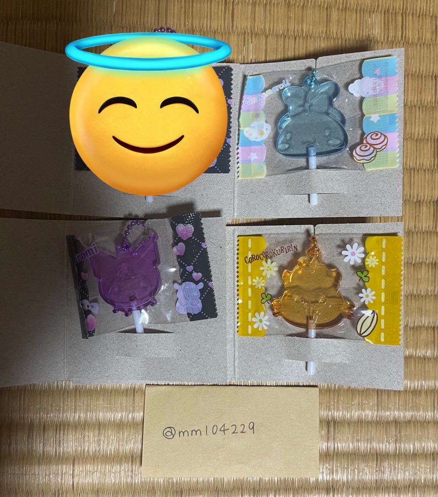 サンリオ サンリオキャラクターズ
キャンディチャームズ グミ 交換

譲
クロミ、シナモロール(シナモン)、コロコロクリリン

求
ハローキティ×2＞＞マイメロディ
キティちゃん優先で探しております。

交換お願いいたします。