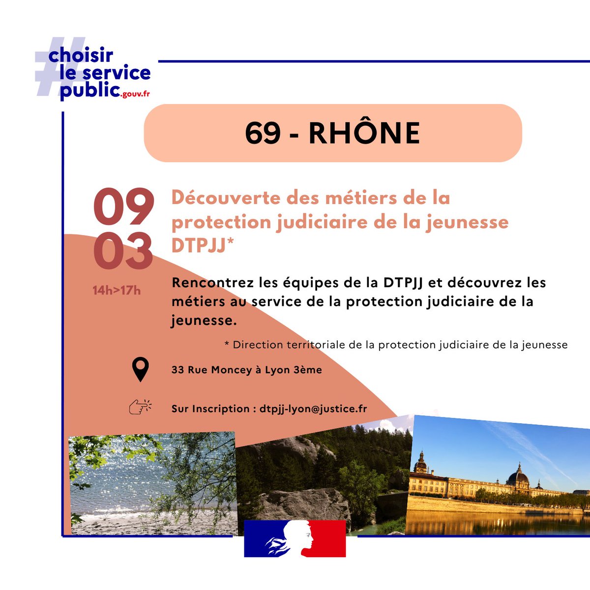 Image de Préfète de région Auvergne-Rhône-Alpes et du Rhône : #ChoisirLeServicePublic | Dans le #Rhône, participez aux événements organisés :
➡️ Lundi 9 mars et l