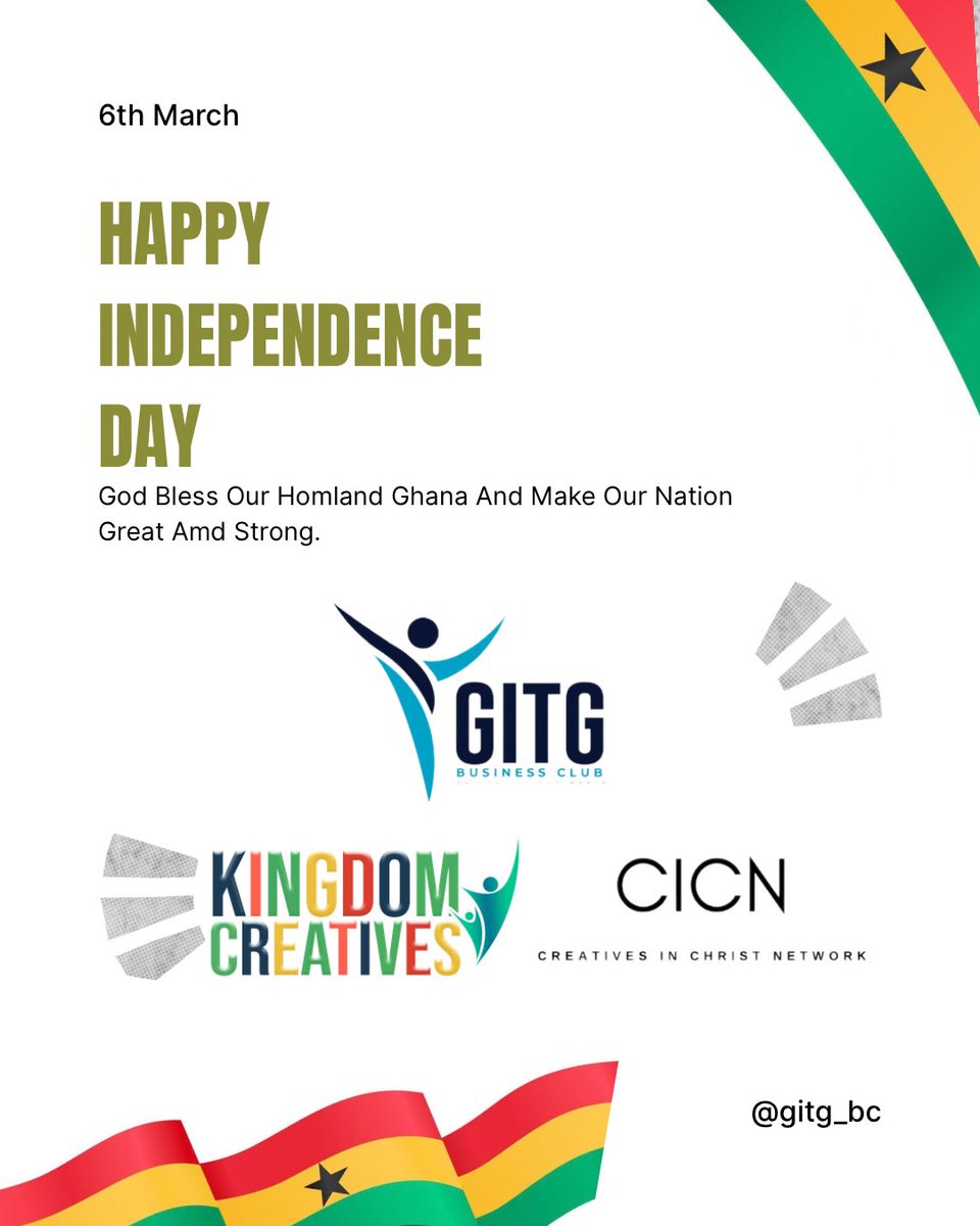 gitg_bc's tweet photo. From the desk of the GITG Business Club we wish our Nation Ghana a Happy Independence Day. God Bless Our Homeland Ghana And Make Our Nation Great And Strong. https://t.co/W2vi5SflaA