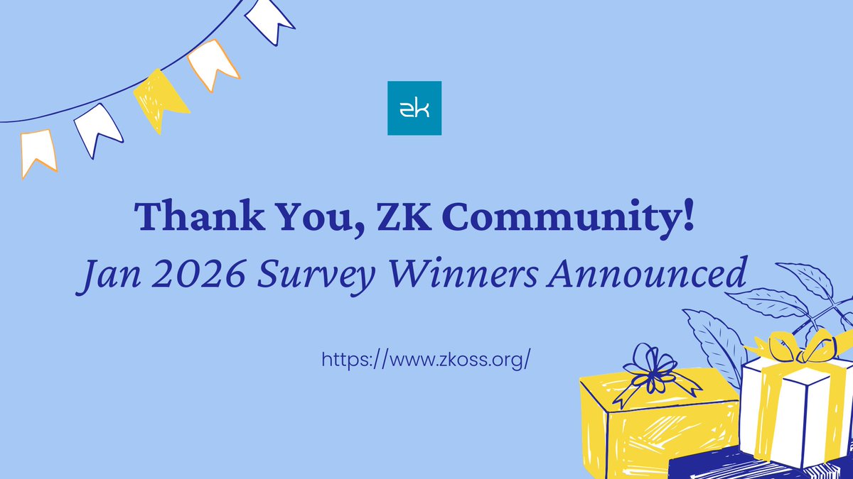 zkoss's tweet photo. 💫Thank you to everyone who participated in our January 2026 survey! Your feedback helps shape the future of ZK🙌

We’ve announced the winners and shared the survey results.
🎁https://t.co/zWm3jbEknu
Take a look and see if you’re on the list🎉 https://t.co/VfpmWM1bLq