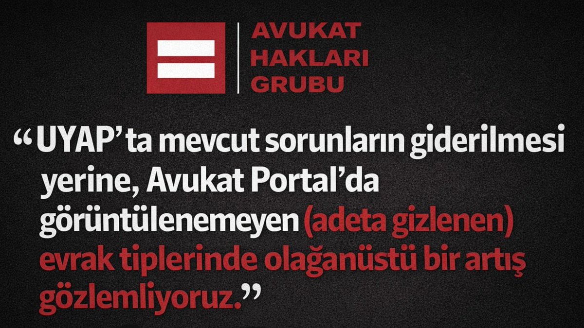 UYAP AVUKAT PORTAL’DA GİZLENEN EVRAKLAR VAR‼️

Ceza dosyalarının en kritik belgeleri (tahliye müzekkereleri, tutuklama - tahliye kararları, adli kontrol kararları, infaz yazışmaları, tutuklu dilekçeleri vb) avukattan saklanıyor.

UYAP'tan dosyayı takip ettiğini sanan savunma