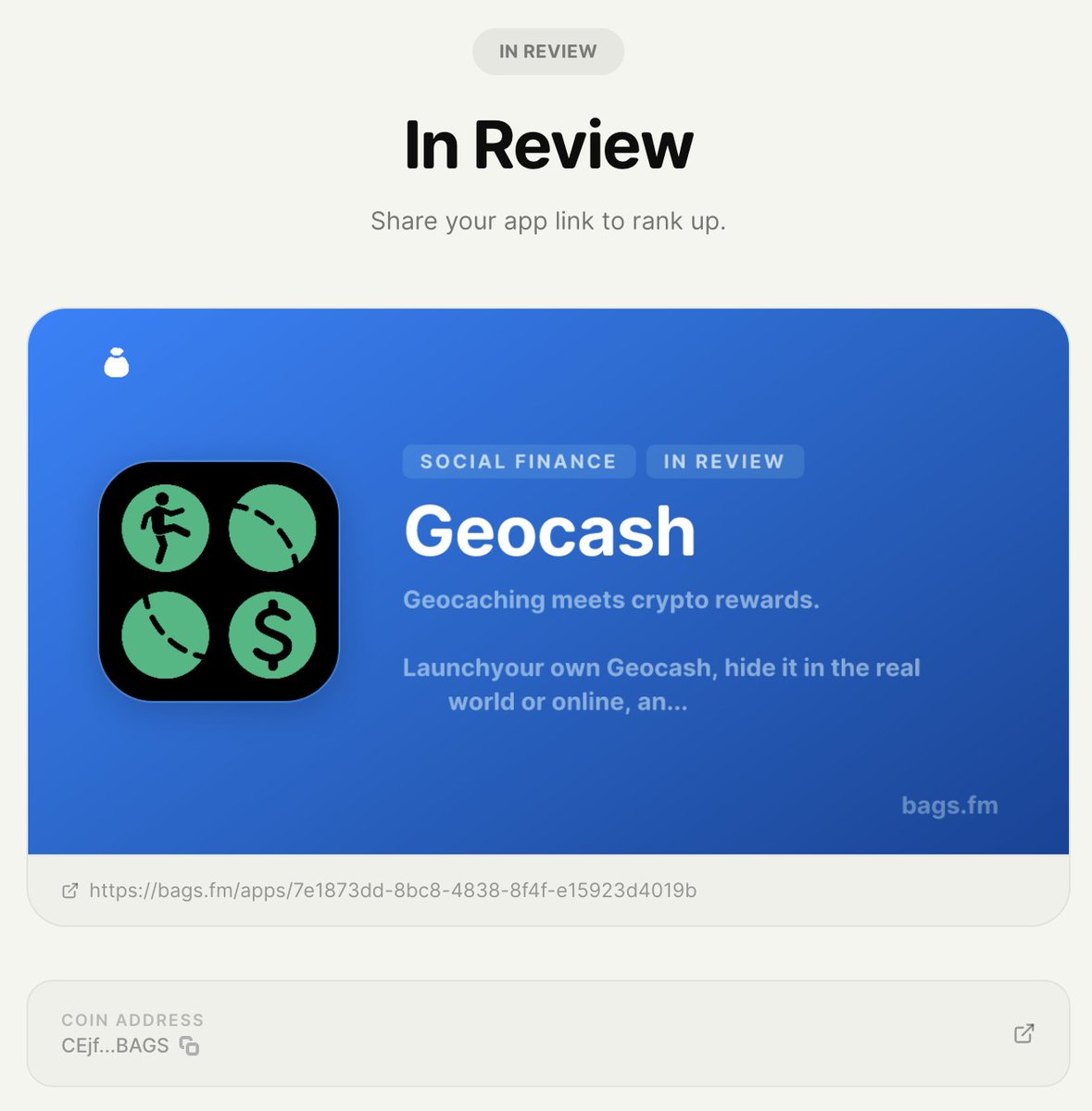 Geocash tweet media