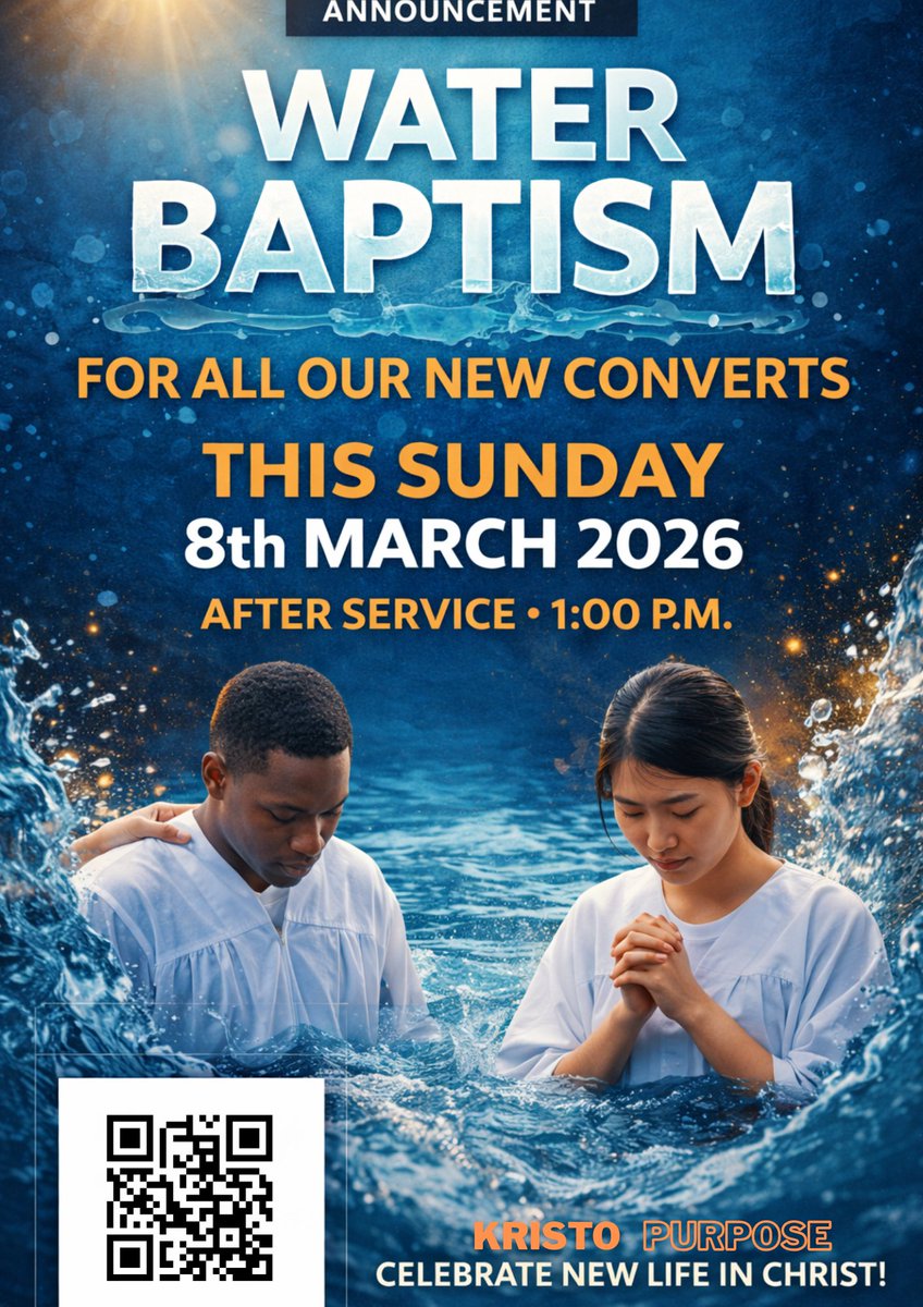 KristoPurpose's tweet photo. Come for baptism this Sunday on the 8th of This month https://t.co/2uGr23WH7O