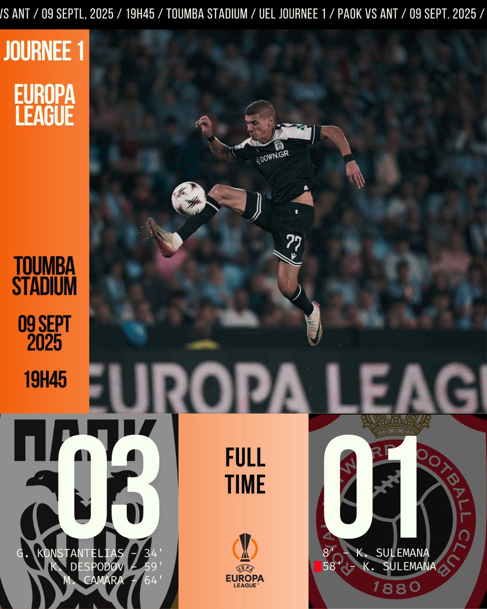 saintmarcsquad's tweet photo. 🇪🇺 SOIRÉE EUROPÉENNE POUR LES CLUBS BELGES : ENTRE EXPLOIT ET DOUCHE FROIDE 🇧🇪⚽

La saison européenne 2026/2027 a officiellement commencé pour Anderlecht en Champions League et Antwerp en Europa League… avec deux scénarios très différents.

🇪🇺  CHAMPIONS LEAGUE – JOURNÉE 1

🏟️ The Hawthorns

🏴󠁧󠁢󠁥󠁮󠁧󠁿West Bromwich Albion 1-3 Anderlecht 🇧🇪

Les Mauves frappent fort pour leur entrée dans la plus grande compétition européenne.

⚽Ce sont les Belges qui frappent en premier :
 Huerta 🇲🇽 (12’) donne l’avantage à Anderlecht  et plonge West Bromwich dans un début de match compliqué.

Mais la réaction est immédiate.
🔥 Ballard 🏴󠁧󠁢󠁥󠁮󠁧󠁿 (11’) égalise rapidement et remet Anderlecht dans le match.

Au retour des vestiaires, le champion de Belgique accélère :

⚡ Verschaeren 🇧🇪 (52’) donne l’avantage aux Mauves.

Puis le match bascule définitivement lorsque :
💥 Ivanovic 🇭🇷 (59’) inscrit le troisième but et assomme les Anglais.

Une prestation solide et réaliste qui permet à Anderlecht de parfaitement lancer sa campagne européenne.

💪 Victoire à l’extérieur, caractère, efficacité : le champion belge montre qu’il faudra compter sur lui.

 🇪🇺EUROPA LEAGUE – JOURNÉE 1

🏟️ Toumba Stadium

🇬🇷 PAOK 3-1 Antwerp 🇧🇪

Déplacement extrêmement compliqué pour le Great Old dans l’enfer grec.

Antwerp démarre pourtant parfaitement la rencontre :

⚡ Sulemana 🇬🇭 (8’) ouvre le score très tôt et fait taire le stade.
Mais la soirée va tourner au cauchemar.

🔥 Konstantelias 🇬🇷 (34’) égalise pour PAOK.

Comme si cela ne suffisait pas…
🟥 Sulemana 🇬🇭 (58’) est expulsé et laisse Antwerp à 10 pour la dernière demi-heure.

Et ensuite le coup de massue

⚽ Despodov 🇧🇬 (59’) donne l’avantage aux Grecs.
💥 Camara 🇬🇳 (64’) scelle définitivement le sort de la rencontre.

Une soirée difficile pour les Anversois dans une ambiance électrique.

📊 Bilan européen de la soirée :

🟣 Anderlecht démarre parfaitement sa Champions League avec une victoire convaincante à l’extérieur.

🔴 Antwerp chute dans un déplacement très compliqué en Europa League.

La saison européenne ne fait que commencer… et elle promet déjà beaucoup d’émotions pour les clubs belges. 🇧🇪🔥