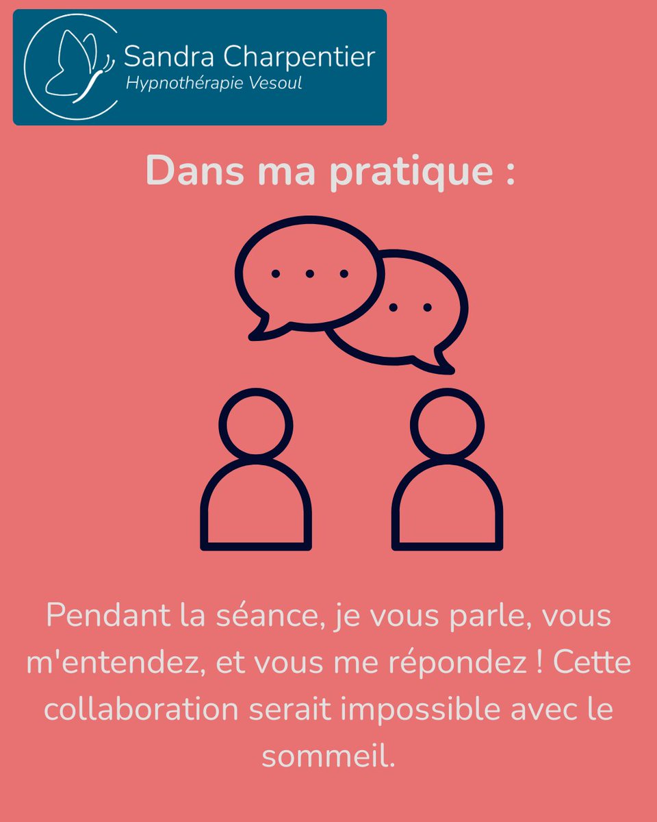 HypnoseVesoul's tweet photo. « En hypnose, on dort. » 😴 Faux ! ❌

C'est le mythe n°1. En réalité, votre corps est profondément détendu mais votre esprit est hyper-concentré (ondes Thêta 🧠).  🗣️

Vous pensiez aussi venir faire une sieste ? 😉👇

#Hypnose #Vesoul #IdeeRecue https://t.co/l6GJP8czHW