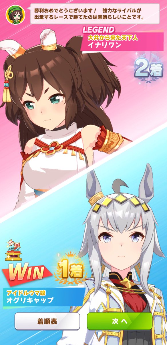 イベント レジェンドレース vs. イナリワン (巫女) 天皇賞春 オグリ