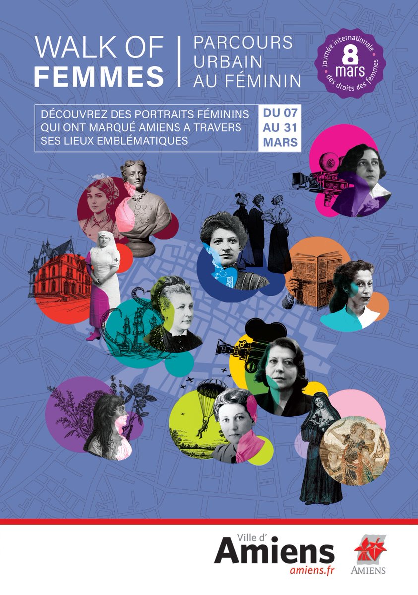 AmiensMetropole's tweet image. [#Femmes♀️] À l'occasion de la Journée des droits des femmes, la Ville d'Amiens souhaite mettre à l'honneur dix femmes inspirantes, aujourd'hui disparues, par un parcours urbain🥰

✨𝑊𝑎𝑙𝑘 𝑜𝑓 𝑓𝑒𝑚𝑚𝑒𝑠
📅Du 7 au 31 mars 2026
 Plus d'infos sur👉amiens.fr/Liens-utiles/W…
