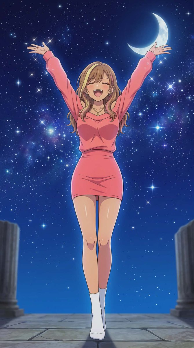 【本日のうちの子：夜🌙】

ねぇ見て見て！ 今日の星、すっごく綺麗じゃない！？
 ……え？ 『お前が一番輝いてる』って？ 

ふふっ、当たり前じゃん！ 
ウチ、星羅（一番星）だもん！😉✨

#本日のセイラちゃん