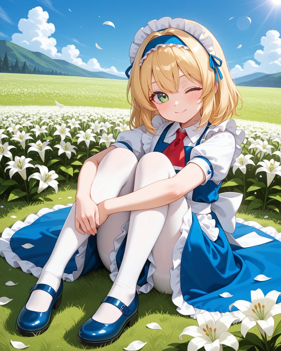 AIイラスト 更に中間なアリスのメイド姿も生成いたしました♪ もちろん