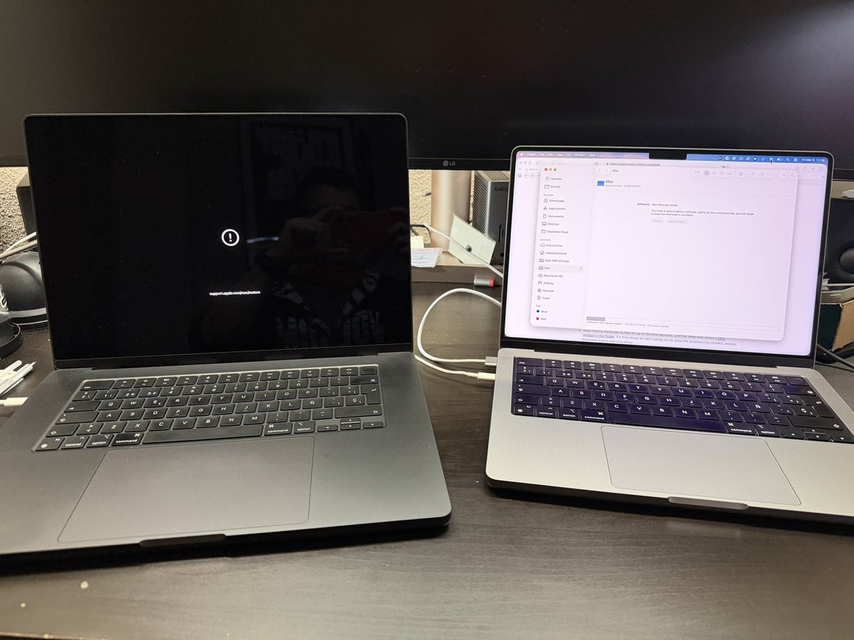 Se ha quedado una bonita mañana para intentar resucitar el firmware dañado del Mac del curro después de una fallida actualización.