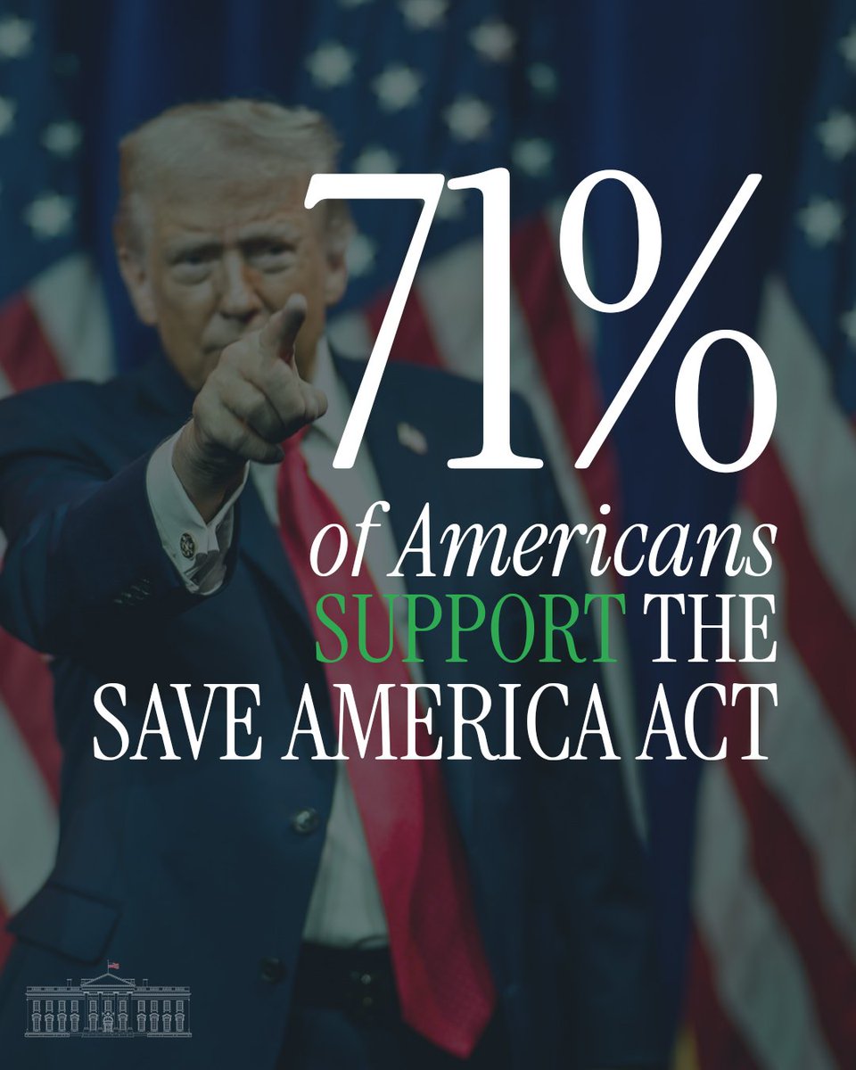 Enact the Save America Act 🇺🇸 ..

Give Answer 👉🇺🇸 

A. Yes
B. No