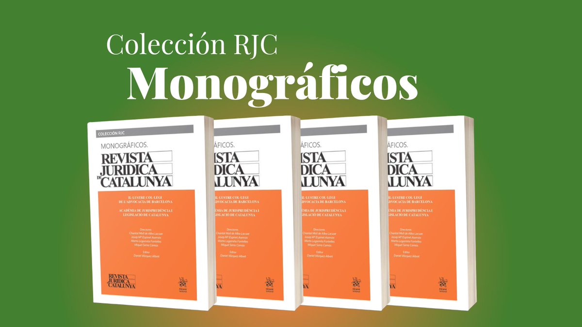 🔎 La #RJC va más allá… Descubre nuestra colección de libros monográficos sobre temas jurídicos actuales, elaborados por referentes del mundo jurídico.

✍️ revistajuridica.cat/cloudLibrary/p…