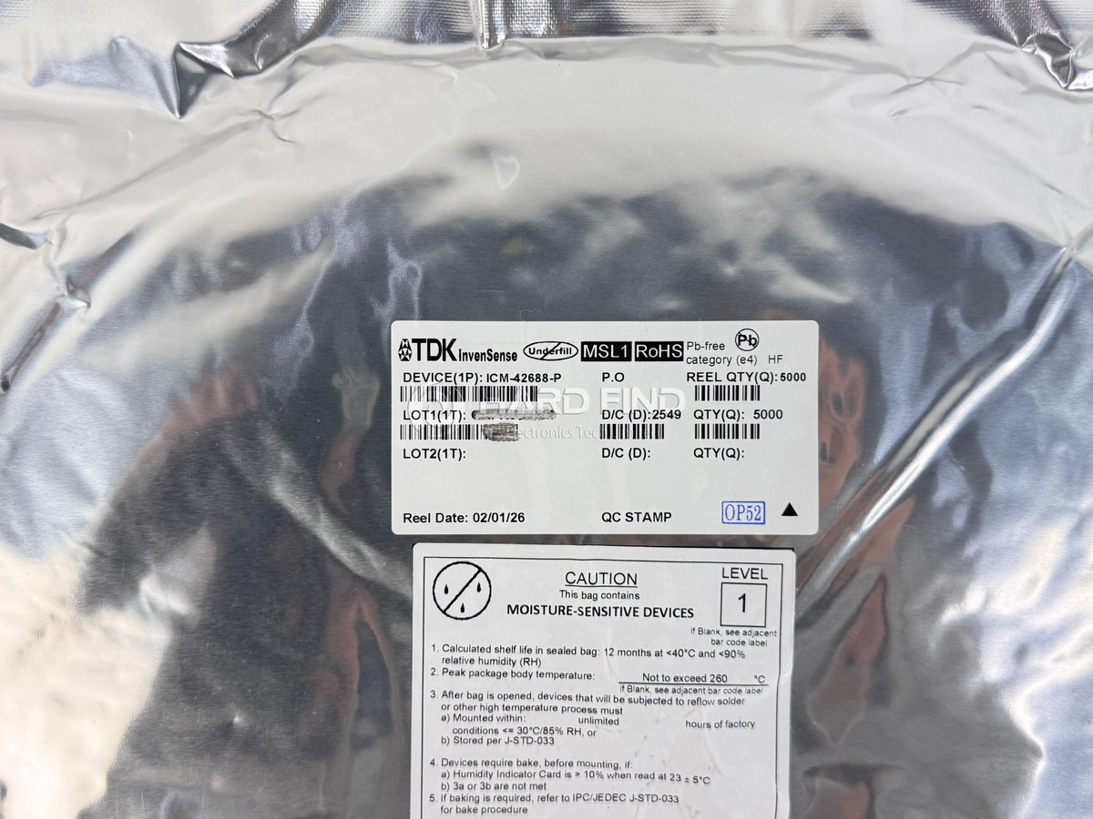 _hardfind's tweet photo. ICM-42688-P #IMU
6-axis MEMS MotionTracking device that combines a 3-axis gyroscope and a 3-axis accelerometer. 
• 100% Genuine &amp; High-quality
• Real-time Stock and Best Quote
• 365 Days Warranty
Email: bubbles@hardfindelectronics.com
#motion_sensor #MotionTracking https://t.co/C28qVUS5mI