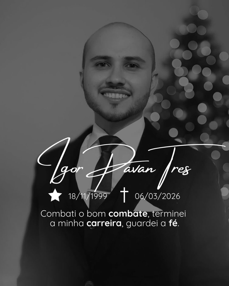 Que o Senhor acolha a alma de Igor e conforte o coração de todos que sofrem com sua partida. Ele combateu o bom combate com fé e coragem.

Que Cristo, a quem ele tanto amou, o receba na eternidade. 🖤