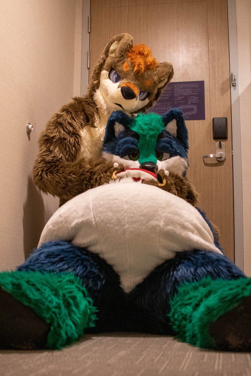 You must pay tribute to pass! Although, I'm not sure he'll be able to move out of the way once we're done with him...

#FursuitFriday 
<a href="/KoidelCoyote/">KoidelCoyote 💫 FC NFC TFF</a> as 🦦
📸: <a href="/SeruleBlue/">Serule</a>