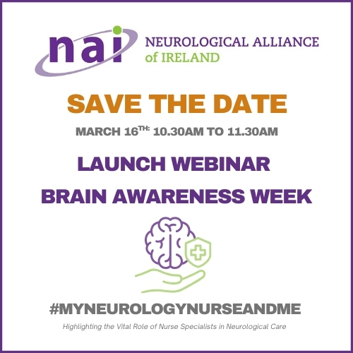 naiireland's tweet photo. Have you registered your place for the NAI lwebinar launching Brain Awareness Week: My Neurology Nurse And Me - Highlighting the Vital Role of Nurse Specialists in Neurological Care?   

Register today at https://t.co/oVULFQAo0g   
Date: March 16th   
Time: 10.30am to 11.30am   
Where: Online via Zoom    

#myneurologynurseandme is an awareness campaign which takes place during National Brain Awareness Week (16–22 March). It is led by the NAI and supported by 16 campaign partners.   

The campaign shines a spotlight on the vital and often under-recognised role of neurology nurse specialists in supporting people living with neurological conditions across Ireland.    

Specialist neurology nurses are at heart of neurological services, providing expert clinical support, educating and empowering patients and improving outcomes for people with neurological conditions. #brainawarenessweek2026 🧠