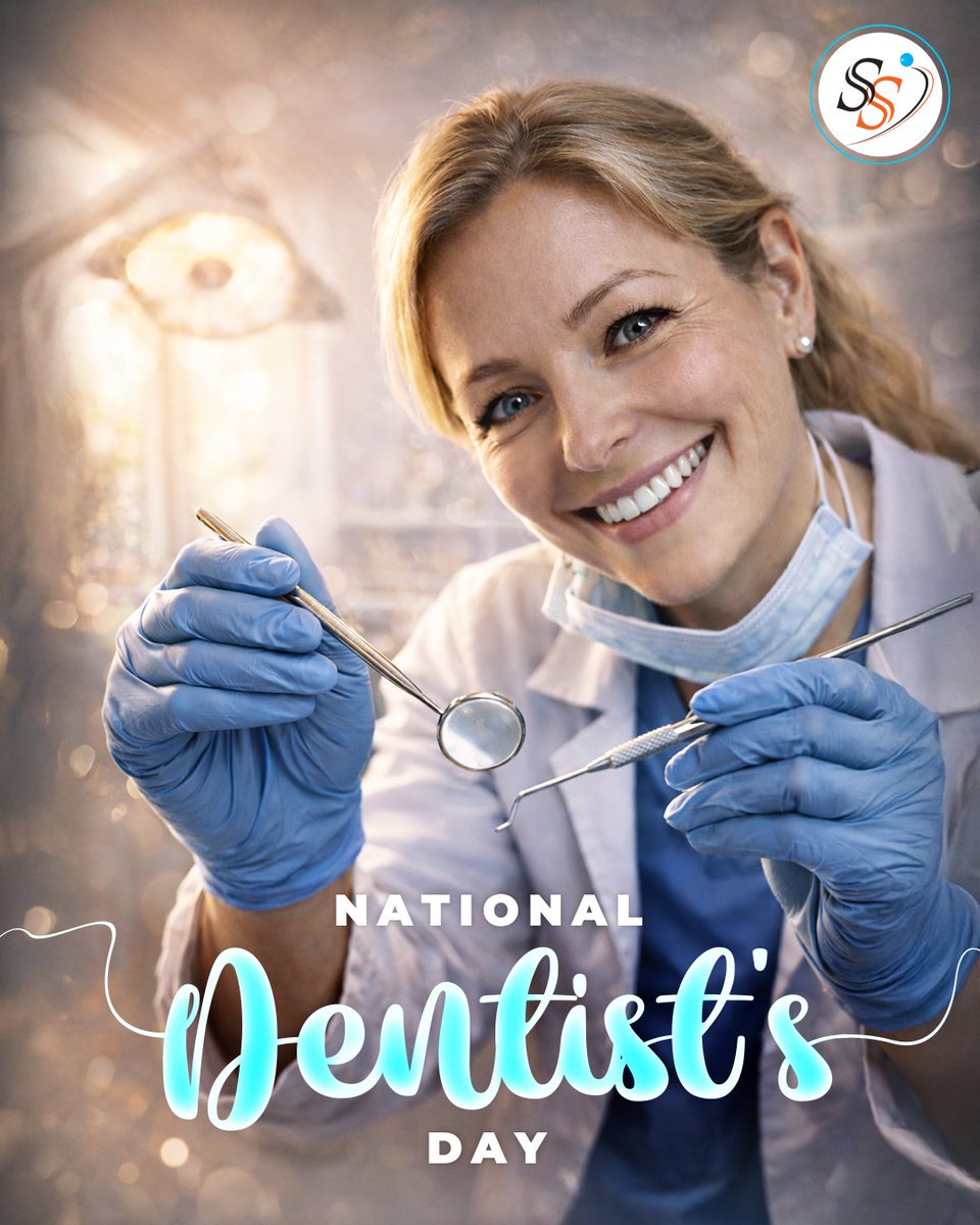 siva_solutions's tweet photo. 🦷🎉 Happy National Dentist’s Day! 😁✨

#Dentists🔍 do more than treat #teeth — they restore #comfort, build #trust, and create brighter #smiles💙 every day.

#HealthySmiles #OralHealth #SmileStrong #DentistAppreciation https://t.co/6FEpBG9r9i