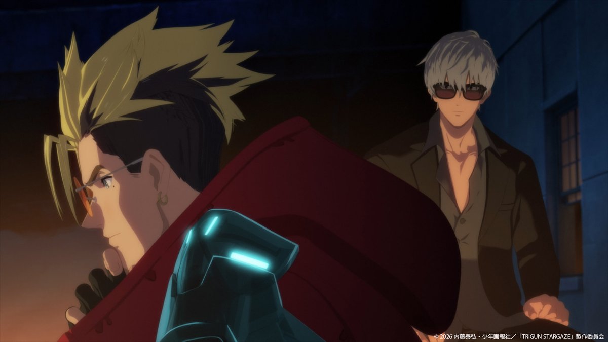 CG_Orange_eng's tweet photo. TRIGUN STARGAZE
New episode this Saturday.
“REUNION”

Fleeing the Ark’s attacks, countless refugees gather in Octovern—one of No Man’s Land’s largest cities.

But it’s all part of Knives’ plan: to bring the fleet from Earth crashing down and wipe out humanity in a single strike. https://t.co/l8rlpPNBpv