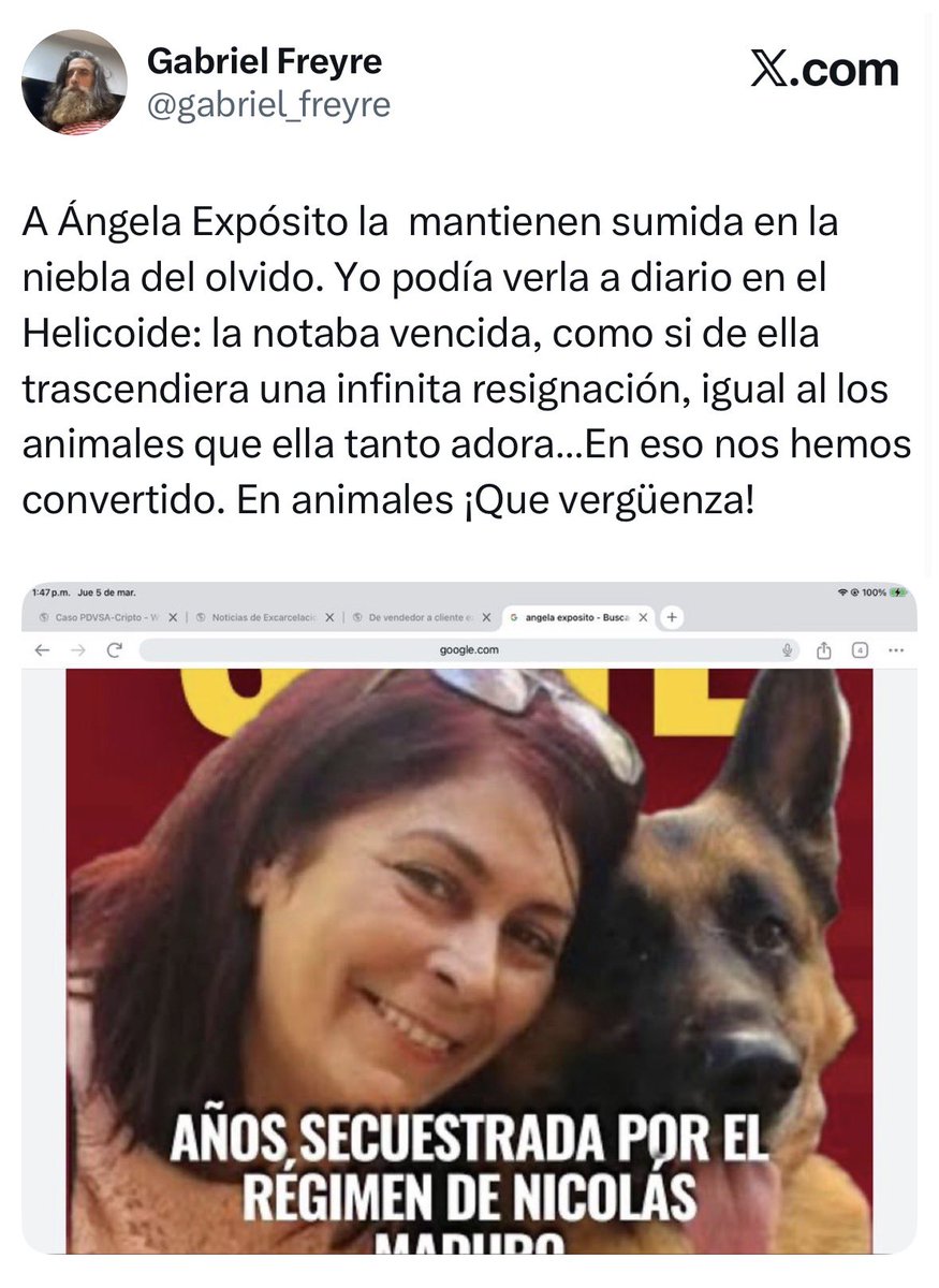 Me conmueve ver el compromiso de los ex rehenes extranjeros por seguir abogando por los presos políticos venezolanos una vez que ellos logran salir en libertad.

Sigan al argentino <a href="/gabriel_freyre/">Gabriel Freyre</a> que en su cuenta de X está publicando las historias de los preso políticos que