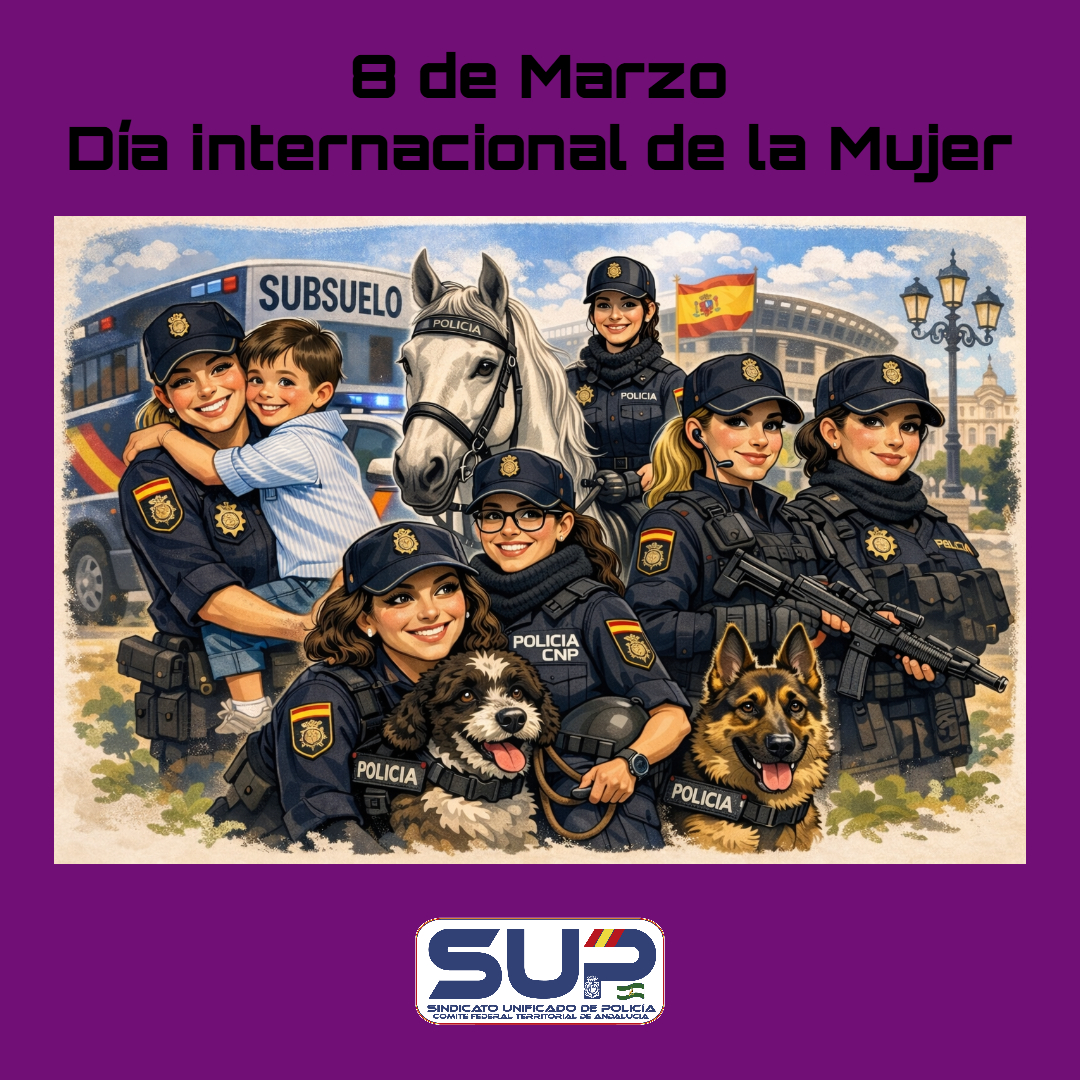 supandalucia's tweet photo. 💜En el #DiaInternacionalDeLaMujer reconocemos el trabajo imprescindible, compromiso y profesionalidad de las Mujeres en la Policia Nacional

💪Trabajamos por la #IgualdadReal y defendemos #ToleranciaCero al #AcosoSexual o por #RazonDeSexo

👮‍♀️NO estás sola, estamos para ayudarte https://t.co/8EAXJrPlmt