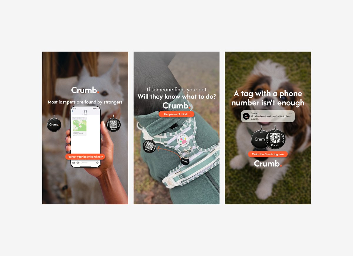 Static ad concepts for Crumb.