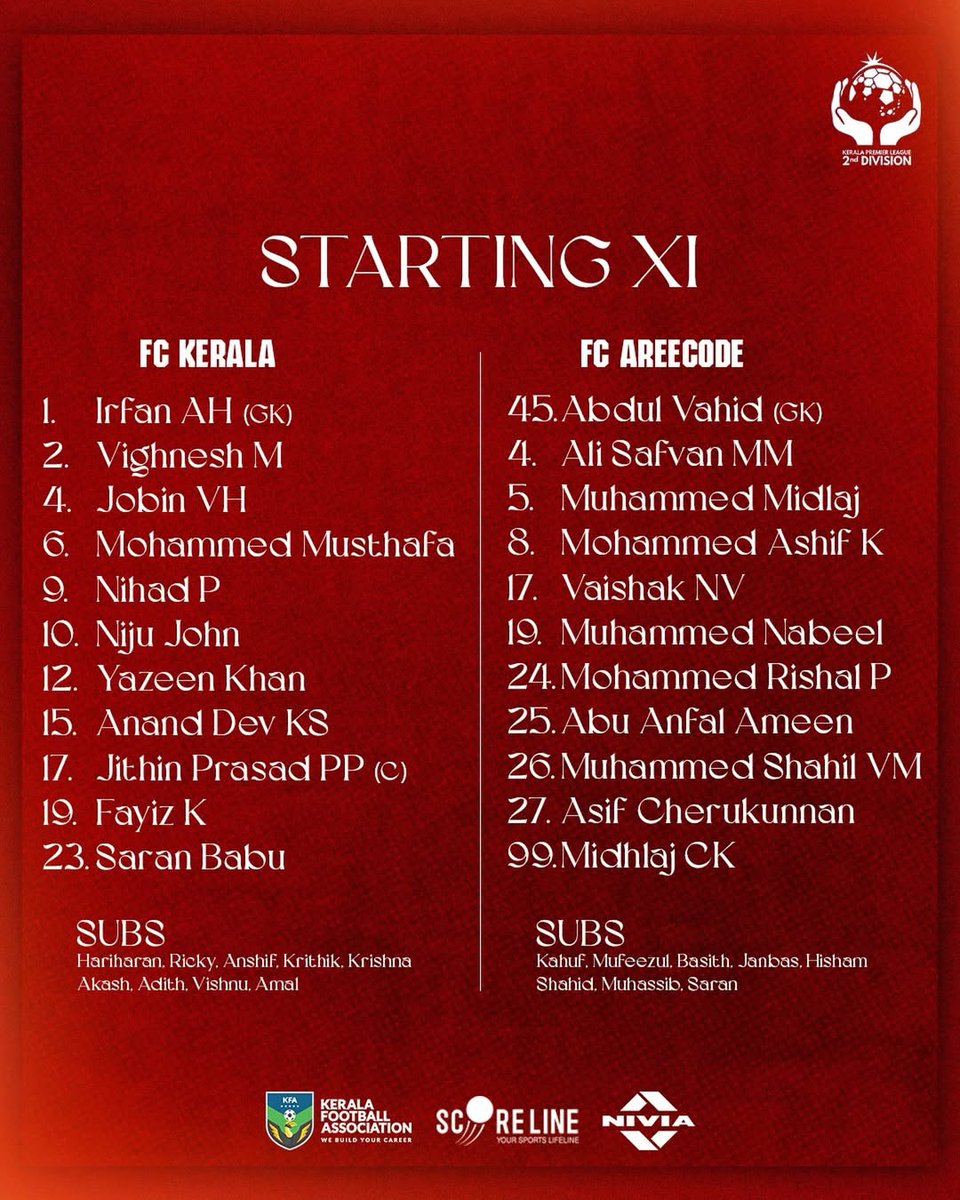 𝑺𝒕𝒂𝒓𝒕𝒊𝒏𝒈 𝑿𝑰 📋

2nd Division Kerala Premier League 2025-26 🏆

Match 15: Fc Kerala vs Fc Areecode

#keralapremierleague #kpl2 #keralafootballassociation #indianfootball