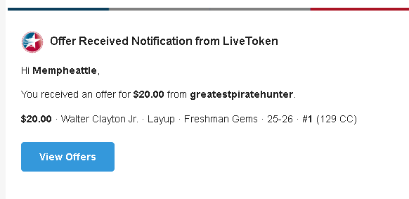 mempheattle420's tweet photo. You have to be SH💩TTING me! This is what you offer for the #1 Freshman Gems of Walter Clayton? @greatestpiratehunter Please STOP! @NBATopShot #BadOffers #AnnoyingOfferers https://t.co/fZzQbLUUbX