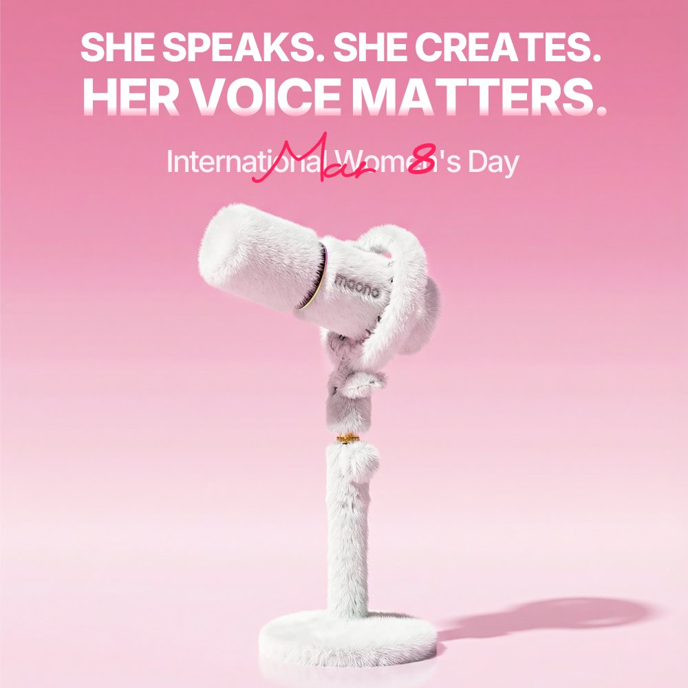 Maono_Global's tweet photo. Every voice carries a story worth hearing.

Today we celebrate the women who speak up, create boldly, and inspire others through their voices.

Here’s to every woman turning her voice into something powerful.

#Maono #InternationalWomensDay #WomenWhoCreate #YourVoiceMatters https://t.co/Rh0H9wmfHU
