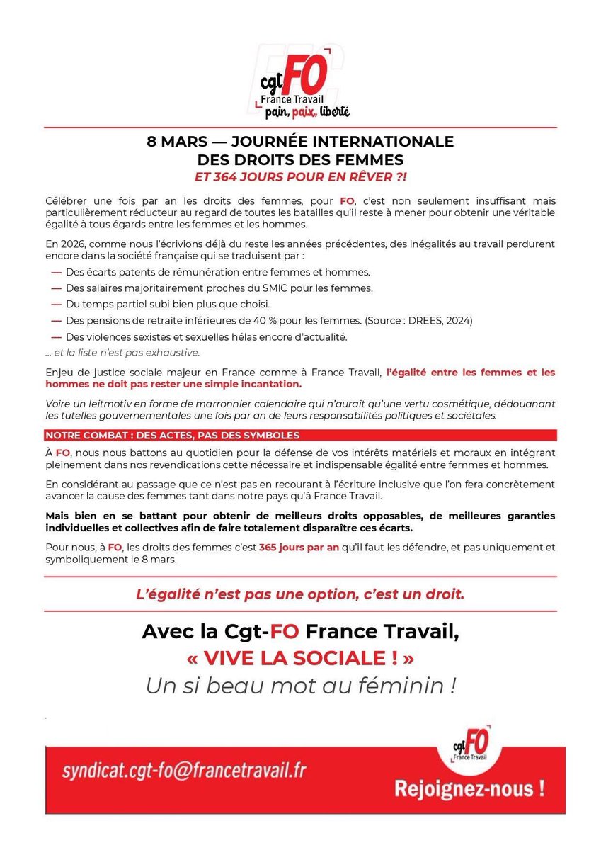 FO France Travail DG tweet media