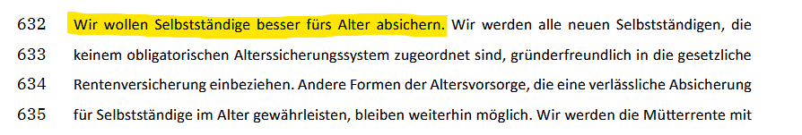 WosiDev's tweet photo. "Wir wollen Selbstständige besser fürs Alter absichern" heißt es im Koalitionsvertrag.

Die Umsetzung bisher:
🎯Aktivrente (ohne Selbstständige)
🎯Altersvorsorgedepot für alle (außer Selbstständige)
🎯Altersvorsorge von Selbstständigen bei Grundsicherung nicht mehr geschützt https://t.co/Dvhb5v6k1u