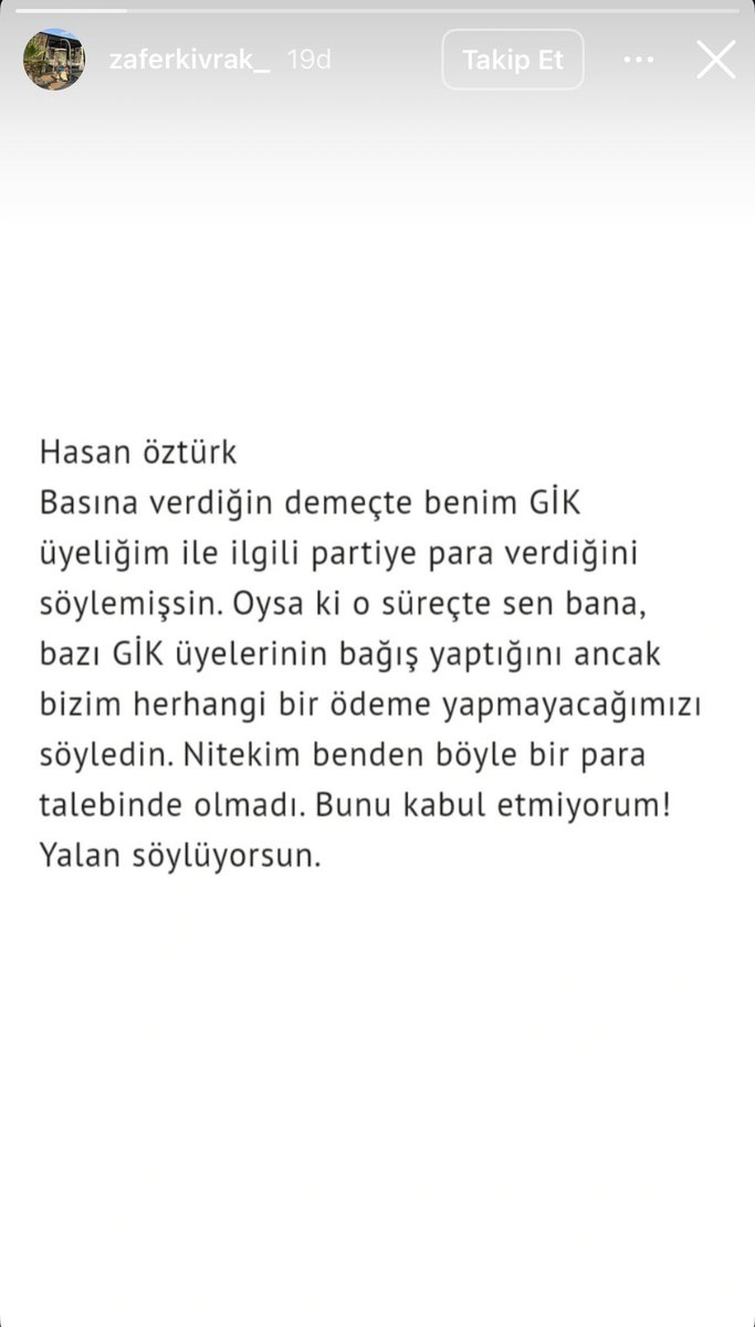 Hasan Öztürk’ün bir büyük yalanı daha ortaya çıktı

Zafer Partisi’nden gayri ahlaki nedenlerle görevden alınan Hasan Öztürk, partinin Özel Kalem birimine kendisi için 2 milyon lira, Zafer Kıvrak’ın Zafer Partisi Genel İdare Kurulu (GİK) üyesi olması için ise 1 milyon lira