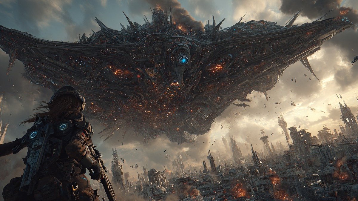 kugerukokok's tweet image. day 6 from #mechapunk series
epilogue : manta darkening the sky 
#manta #cyberpunk