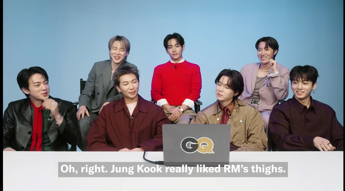 im cryingggg jungkook clarified that he joined bts after seeing namjoon’s thighs, not after seeing his performance. i mean we know this but i’m glad he said it again