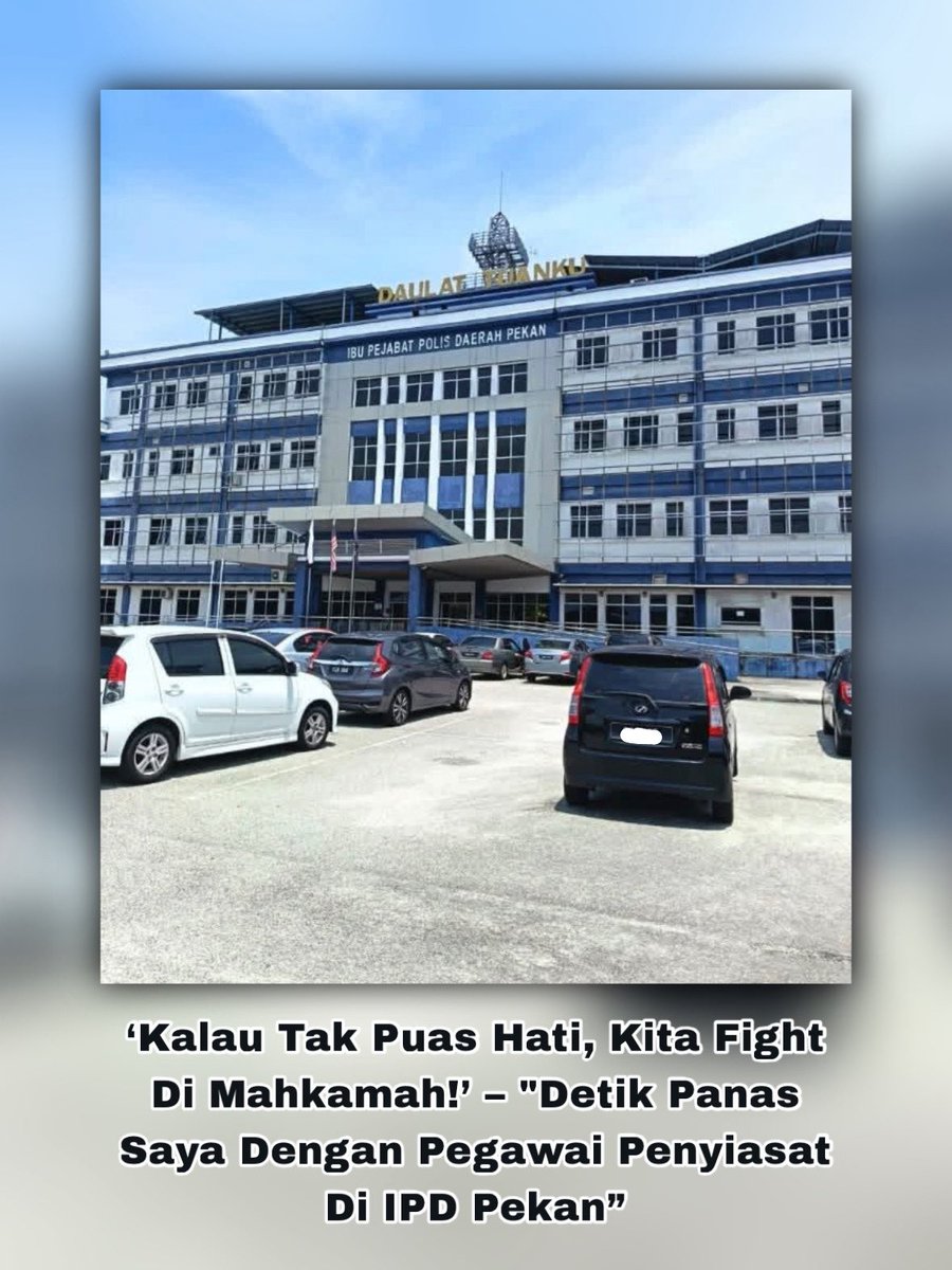 Pada Rabu 4/3/2026 di ibu pejabat polis daerah Pekan, sejarah tercipta lagi.

Selepas urusan ayah di Hospital Pekan, aku dengan ayah pergi IPD pekan nak ambil salinan laporan siasatan kemalangan yang menyatakan ayah aku bersalah.

THREAD