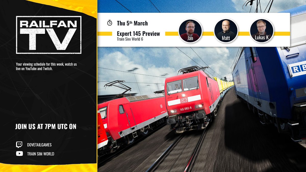 DovetailGamesJP's tweet image. Expert DB BR 145 プレビュー配信🚆
新しいExpert機能をチェックする準備はできてますか👀？

エグゼクティブプロデューサーのMatt、コミュニティマネージャーのJan、シニアテクニカルプロデューサーのがExpert DB BR 145 を詳しく紹介！

ぜひご覧ください🎬
youtube.com/live/yIxOaRR0T…

#TSW6