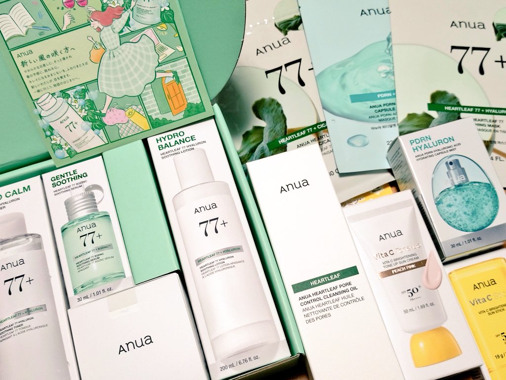 昨日届いた #anua のドクダミセット🌿 商品4つのセットなのに3枚目の