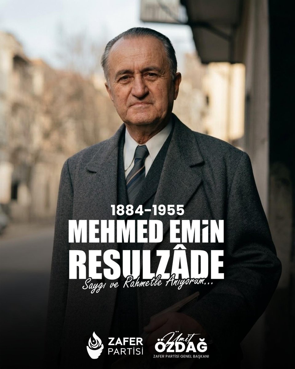 "Bir kere yükselen bayrak, bir daha inmez!" diyerek Azerbaycan’ın bağımsızlık meşalesini yakan büyük dava adamı Mehmet Emin Resulzade’yi vefatının yıl dönümünde rahmetle anıyorum.