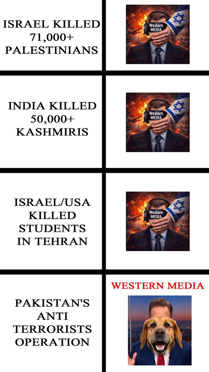 TeraYar61396's tweet photo. Innocent lives lost in Kashmir, Gaza, and Tehran barely make headline yet when Pakistan takes action against terrorism the global media suddenly wakes up with breaking news.selective outrage exposes troubling double standard in the human rights narrative. #SelectiveHumanRights https://t.co/pKD4xWZwoq
