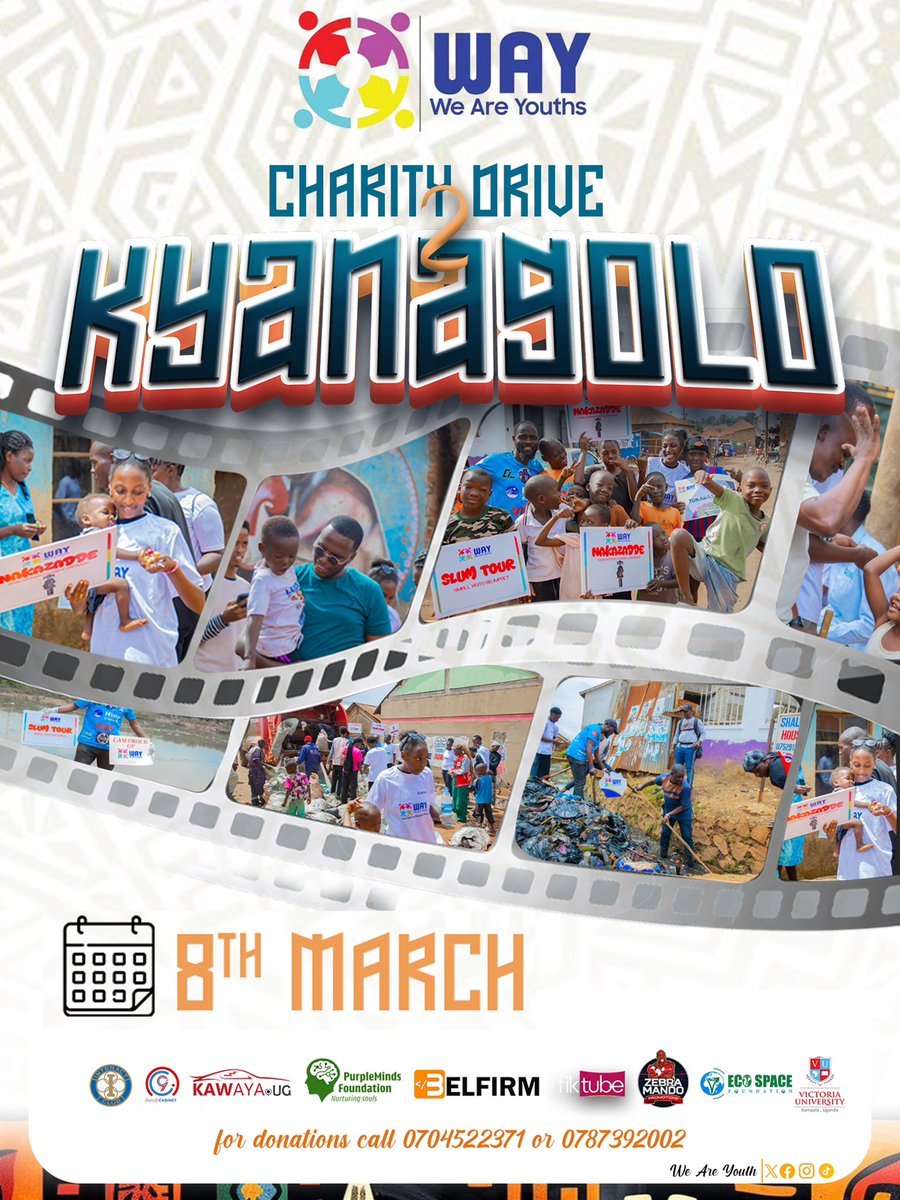 WeAreYouthsUg's tweet photo. This Sunday, Our Charity series are back . #WAYCharityDrive caravan will be heading to Kyanagolo, Bukulula sub county in Kalungu district to share with differently abled young people at Wellspring children center Kyanagolo.
Any kind of donation is welcome🤝 https://t.co/pTdrjMN5vG