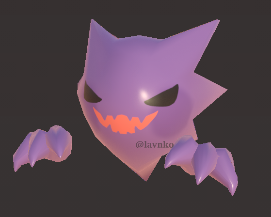 komosaur's tweet photo. modelling a pokemon everyday - day 119 haunter https://t.co/m2MHgdVo9E