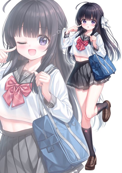 「幼馴染みの距離感近めな黒髪ちゃん」
新しいうちの子! 