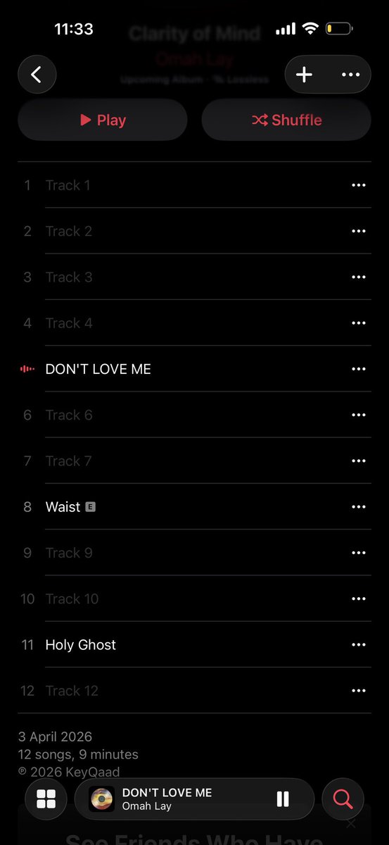 clarityof__mind's tweet image. BREAKING NEWS : @Omah_Lay  CLARITY OF MIND IS SET TO DROP 
3rd April 2026🕊️🕊️💜☀️☀️

#Omahlay #CLARITYOFMIND #Afrobeat