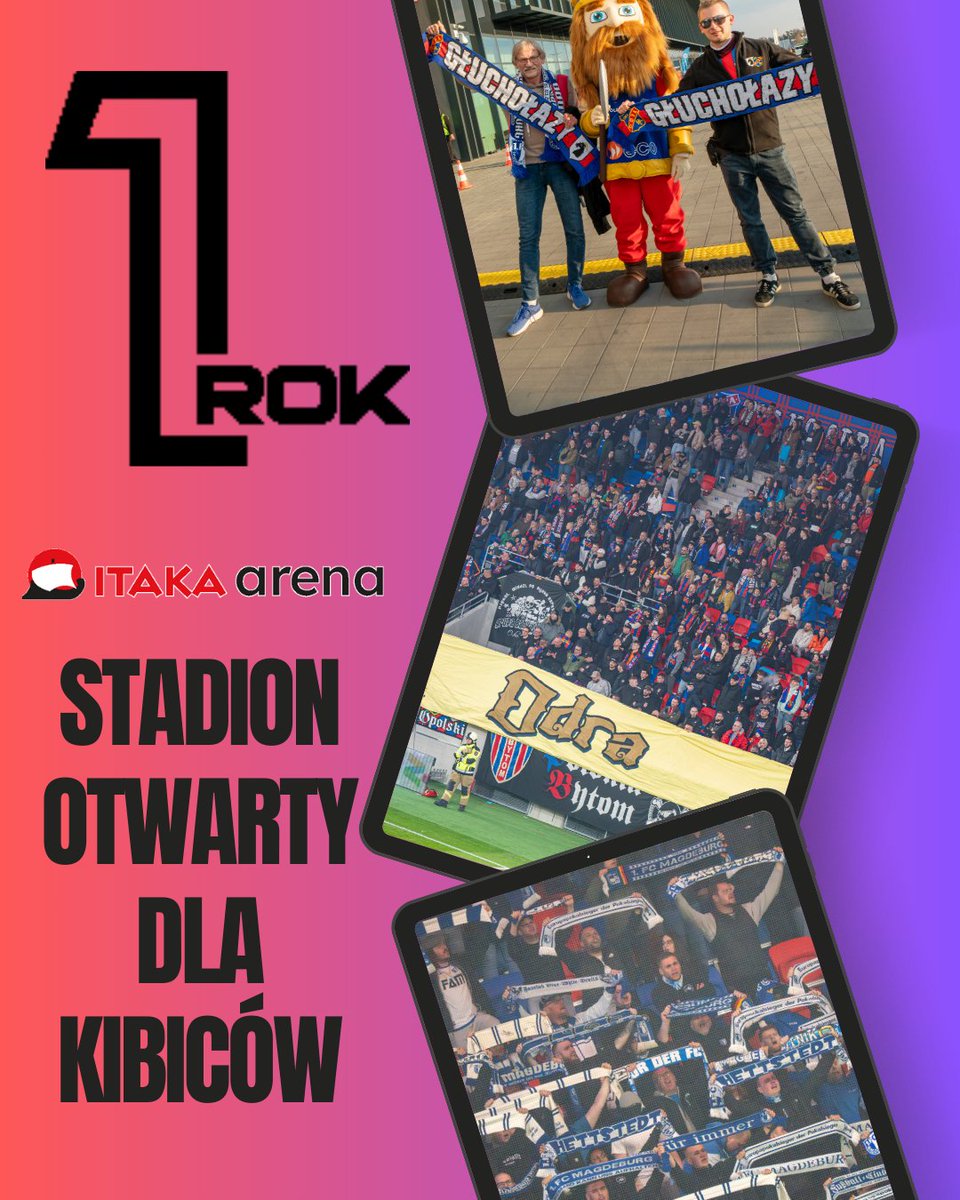 ItakaArena's tweet photo. 💙❤️ Stadion jest dla kibiców. Wszystkich kibiców.

📅 21.03 | rocznica otwarcia Itaka Areny
⚽ @OdraOpolepl  – @WislaKrakowSA 
W Opolu wierzymy, że piłkę wygrywa się na boisku, a emocje tworzą pełne trybuny.
Do zobaczenia na stadionie! ⚽Szczegóły naszych urodzin wkrótce... https://t.co/ftlsoyUHwZ