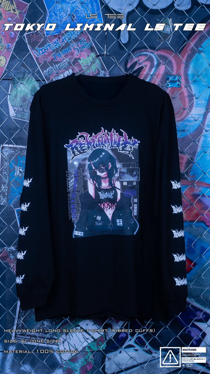 RE_MINALITY's tweet photo. OBJECT OF TOKYO LIMINAL #2 
【TOKYO LIMINAL LS TEE】 
トーキョーリミナルの世界観を、既存カルチャーを横断し再構築したラインへと落とし込んだフルカラーロングスリーブTシャツです。
Designed by vania36c x EM https://t.co/byFB2K7aJc
