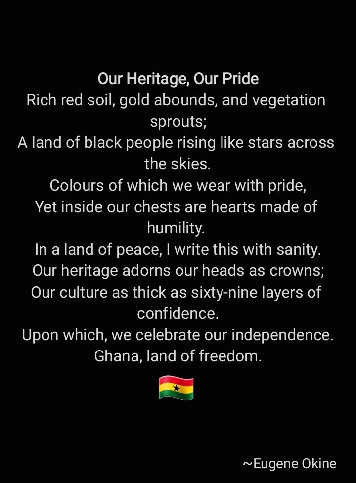OkineEugene's tweet photo. Ghana @69 Independence Day Celebration 🇬🇭 
#independence #CelebratingGhana69 #heritage #poetry #poetrycommunity https://t.co/JSvs2LV8pX